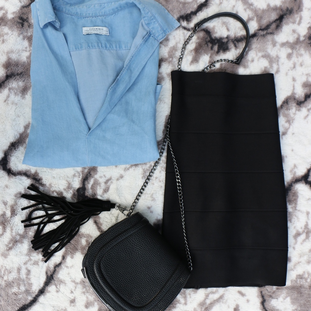 BCBGMaxAzria Black Bandage Skirt
